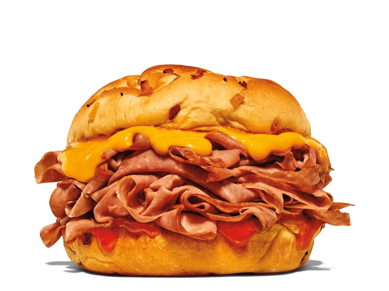 Arby's classic roast beef and cheddar sandwich