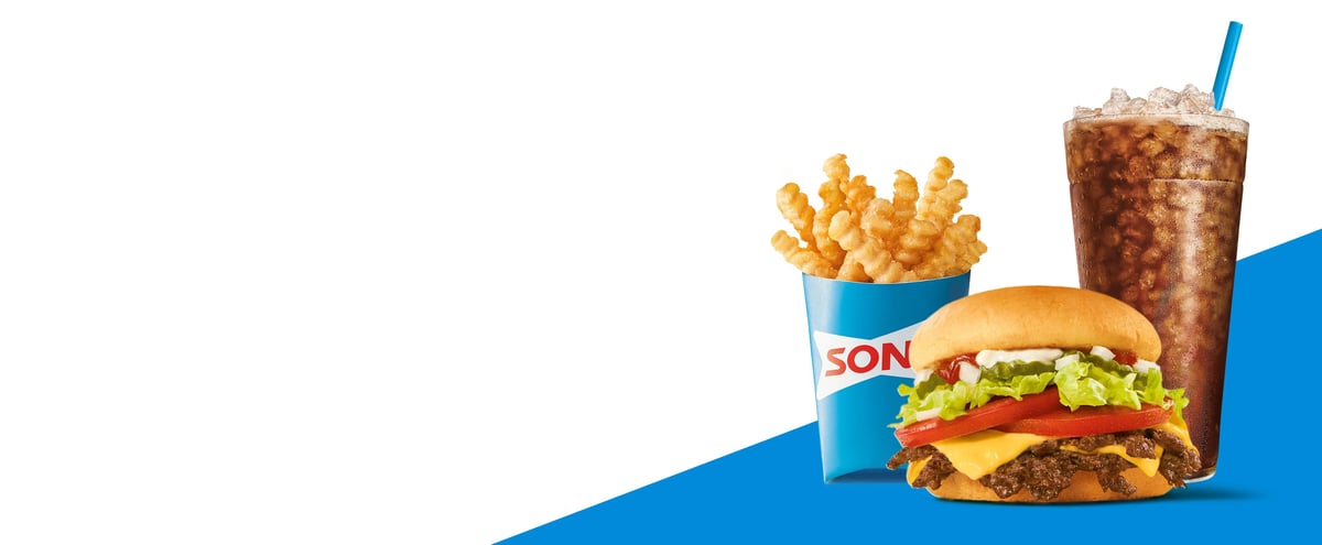 Sonic Drive-In smashburger with tater tots